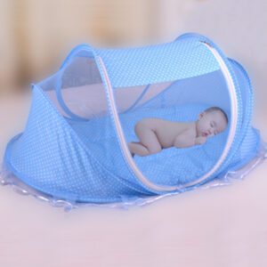 Portable Foldable Baby Crib with Pillow & Net – Mosquito-Proof Infant Bed for Indoor & Outdoor Use