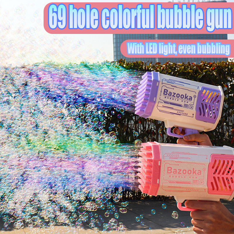 Rocket Bubble Gun Toy – 69-Hole Automatic Bubble Blower with LED Lights for Kids Outdoor Fun – Image 8