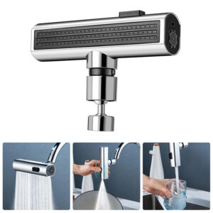 Multifunctional Kitchen Faucet Sprayer – Waterfall Outlet, Splash-Proof Rotating Nozzle for Sink Extension