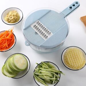8-in-1 Vegetable Slicer & Mandoline Cutter – Multifunctional Grater, Peeler, Strainer & Kitchen Tool Set