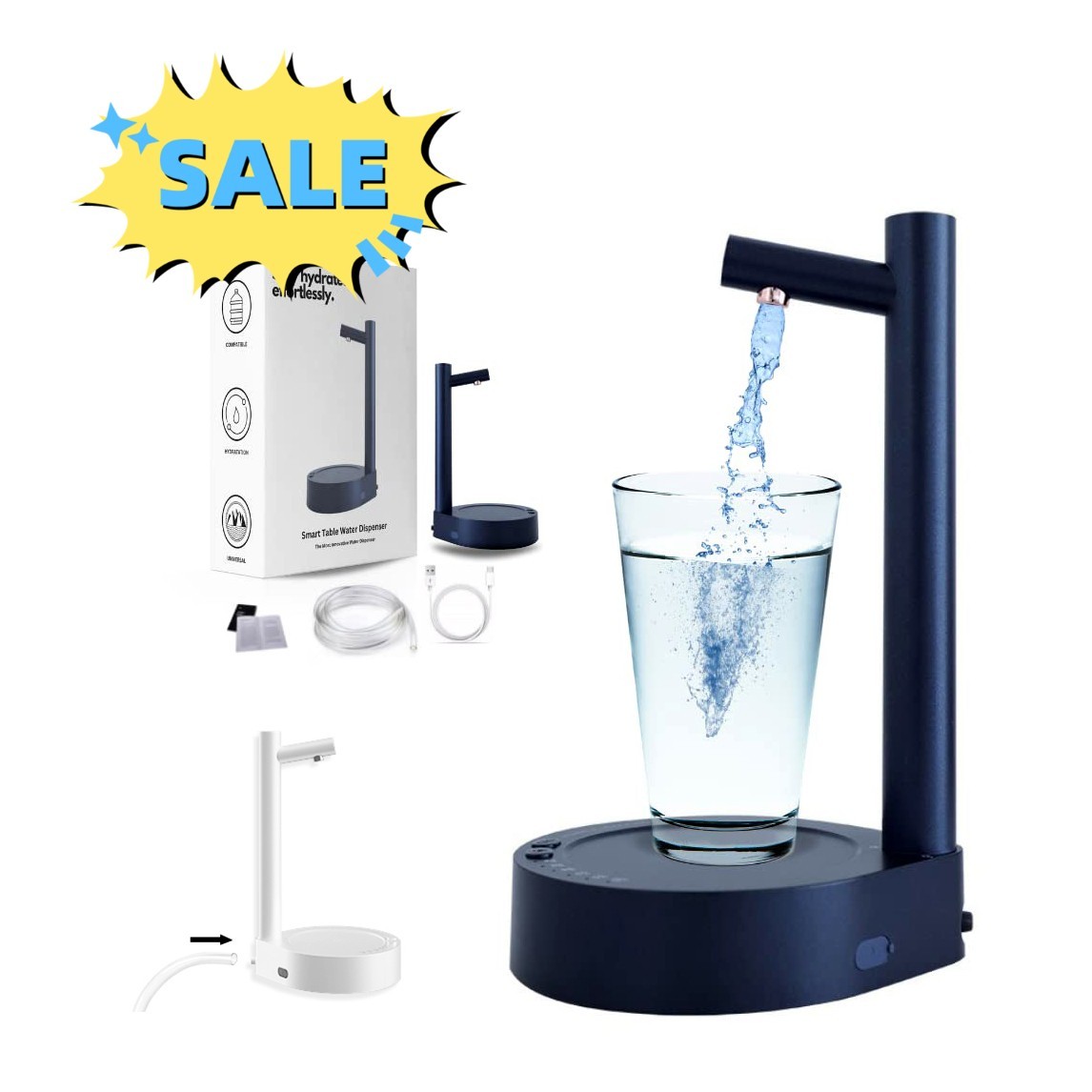 Automatic Electric Water Dispenser – USB Rechargeable Bottle Pump for 5 Gallon Jugs